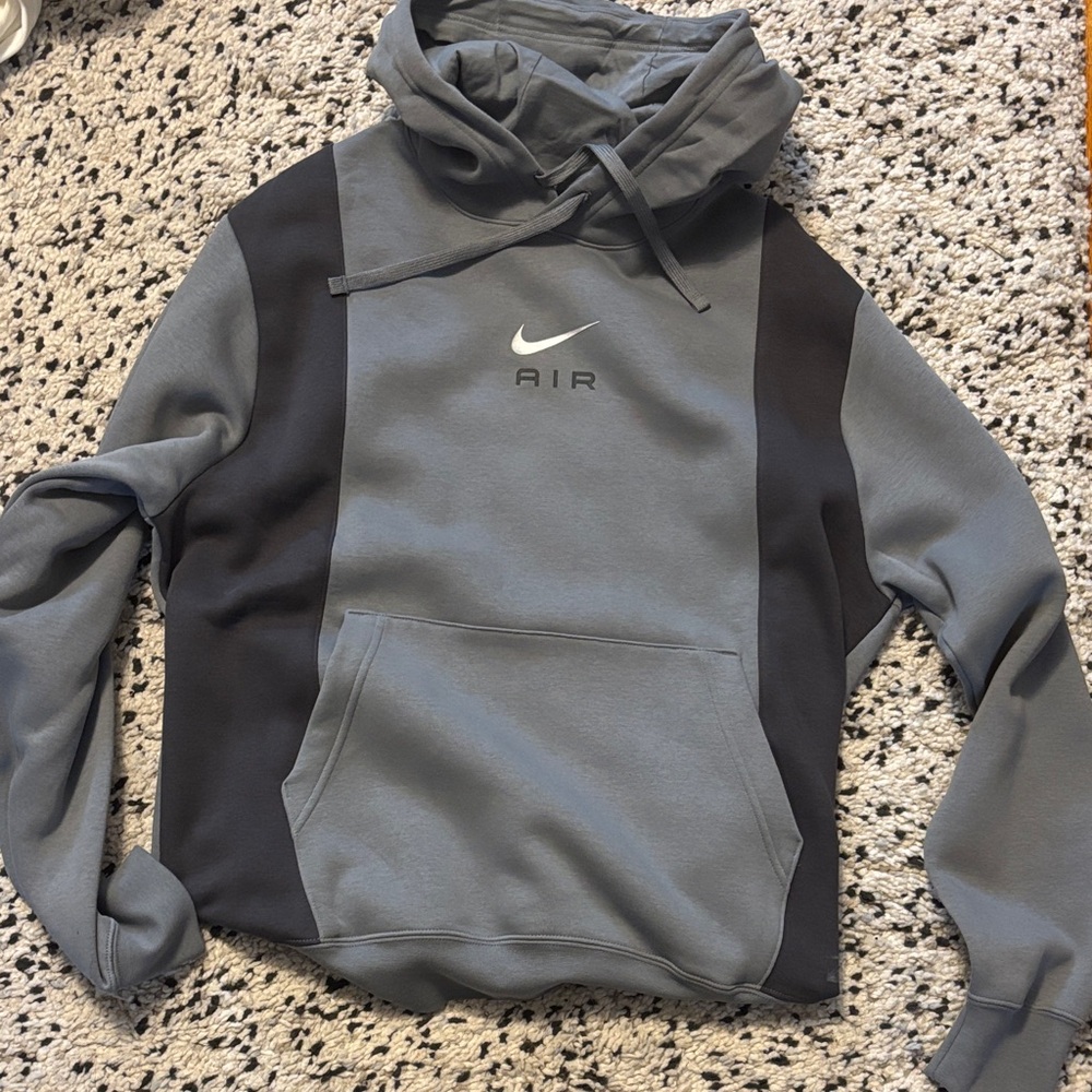 Nike Men's Air Gray and Dark Gray Hooded Sweatshirt